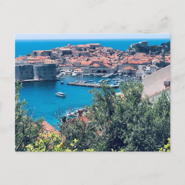 Cartão Postal Vista da Cidade Antiga de Dubrovnik, Croácia (Frente)