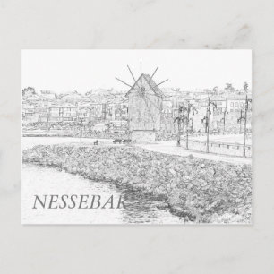 Cartão Postal Vista da Cidade Antiga de Nessebar