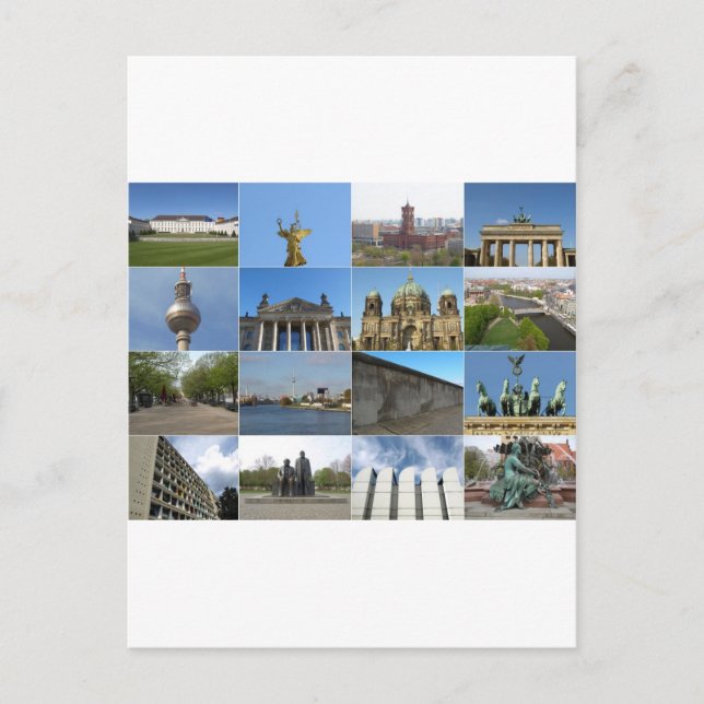Cartão Postal Vista da cidade de Berlim na Alemanha (Frente)