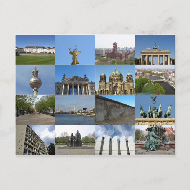 Cartão Postal Vista da cidade de Berlim na Alemanha (Frente)