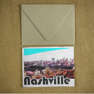 Cartão Postal Vista da cidade de Nashville Tennessee Vintage