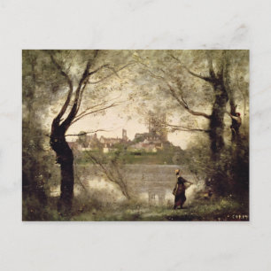 Cartão Postal Vista da Cidade e Catedral de Mantes