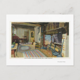 Cartão Postal Vista da cozinha interior da casa de John Alden