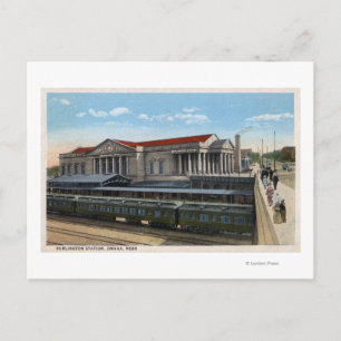 Cartão Postal Vista da Estação Ferroviária Burlington