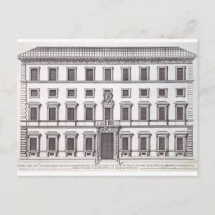 Cartão Postal Vista da fachada de Palazzo Marchese, Roma, desi