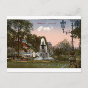 Cartão Postal Vista da Fonte Antiga da Corneliusplatz em Düsseld