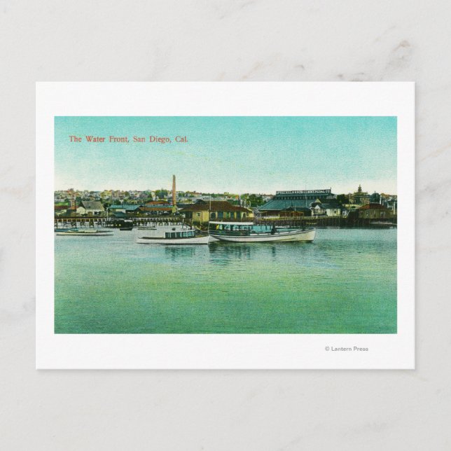 Cartão Postal Vista da Frente MarítimaSan Diego, CA (Frente)