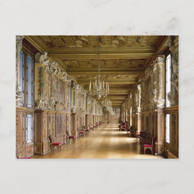 Cartão Postal Vista da Galerie Francois I, 1528-40 (Frente)