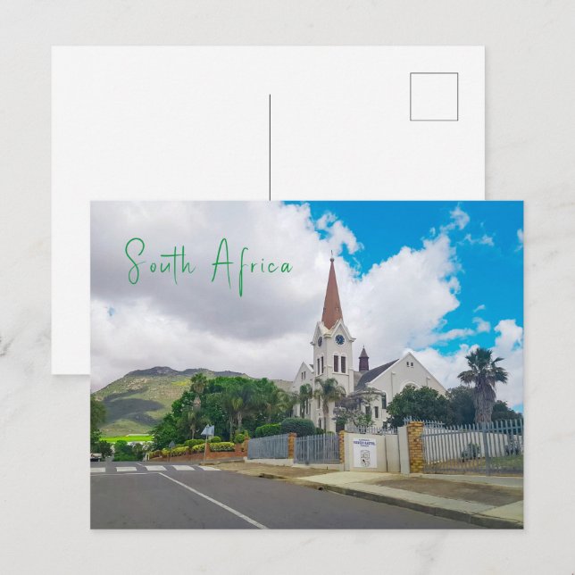 Cartão Postal Vista da Igreja Riebeek-Kasteel Sul África do Sul  (Frente/Verso)