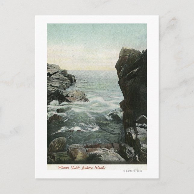 Cartão Postal Vista da Ilha de Bakers, Whales Gulch (Frente)