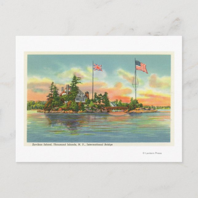 Cartão Postal Vista da Ilha Zavikon (Frente)