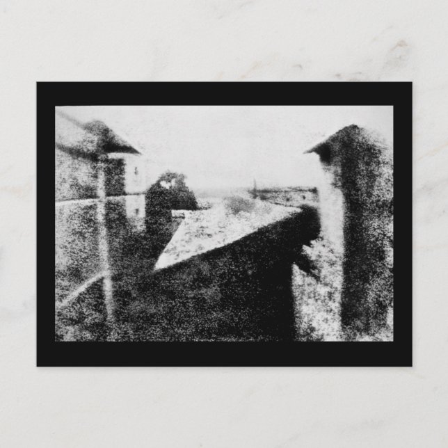 Cartão Postal Vista da janela em Le Gras, primeira fotografia (Frente)