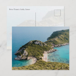 Cartão Postal Vista da praia de Porto Timoni, ilha de Corfu
