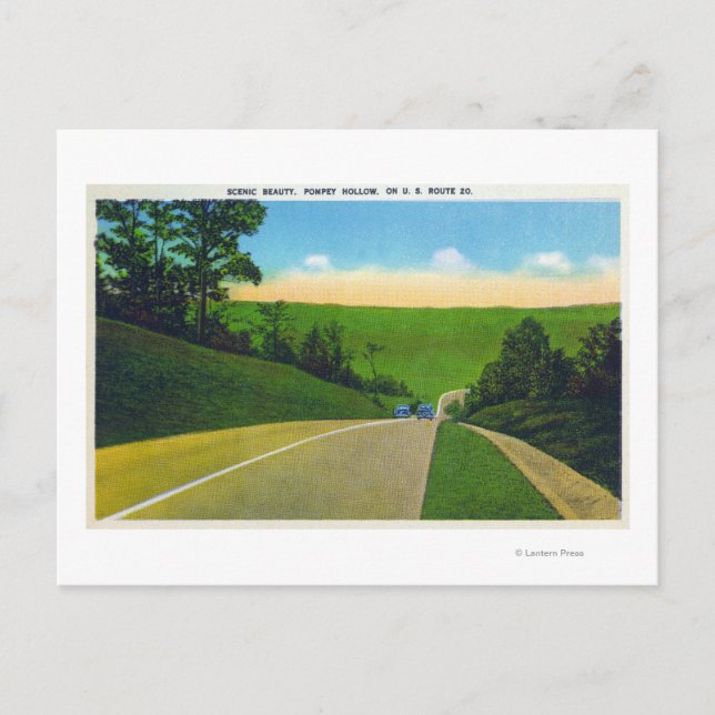 Cartão Postal Vista da Rota 20 dos EUA (Frente)