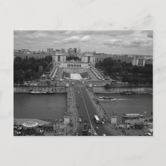 Cartão Postal Vista da Torre Eifeltower (Frente)