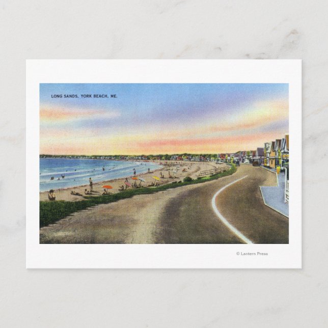 Cartão Postal Vista das areias longas na praia de York (Frente)