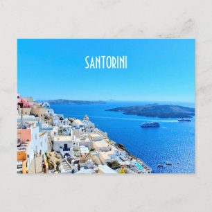 Cartão Postal Vista das Ilhas Gregas Santorini