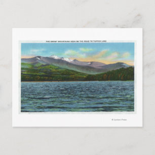 Cartão Postal Vista das Montanhas Nevadas da Estrada Tupper Lake