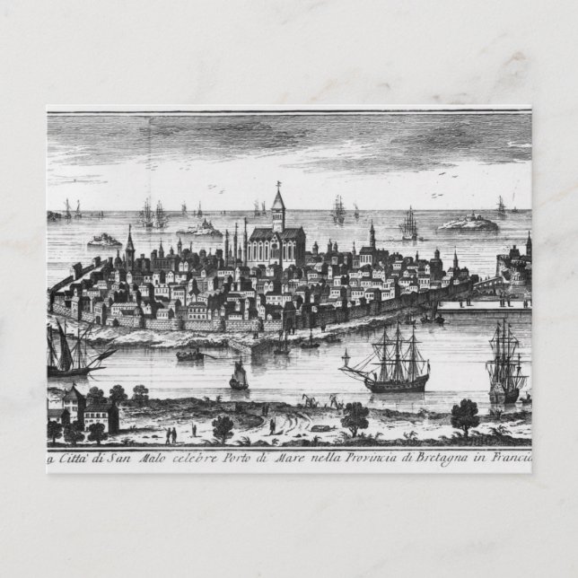 Cartão Postal Vista das Ruas. Malo (Frente)