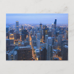 Cartão Postal Vista de alto ângulo de Chicago olhando para o sul