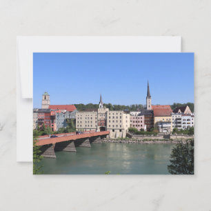 Cartão Postal Vista de Altstadt Wasserburg do Banco do Sul