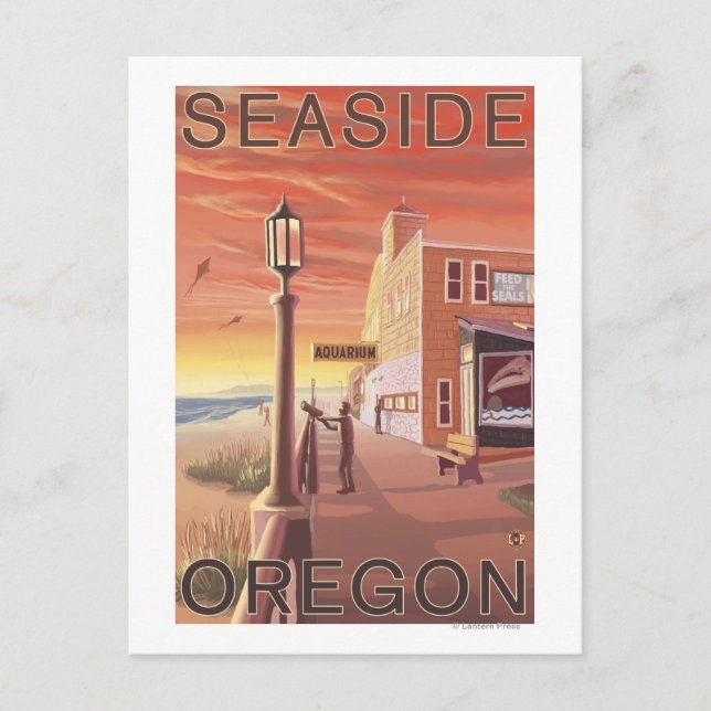 Cartão Postal Vista de Aquário de Oregon (Frente)
