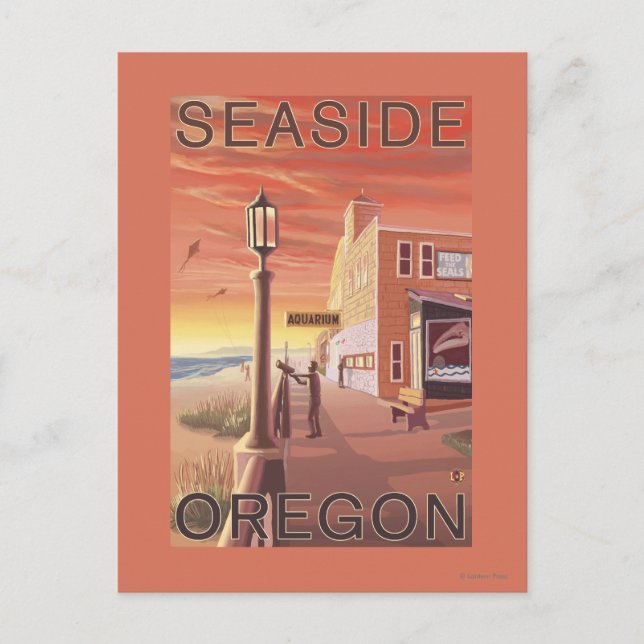 Cartão Postal Vista de Aquário de Oregon (Frente)
