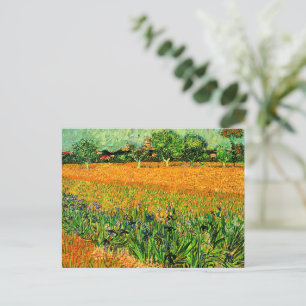 Cartão Postal Vista de Arles com Íris em Primeiro Plano,