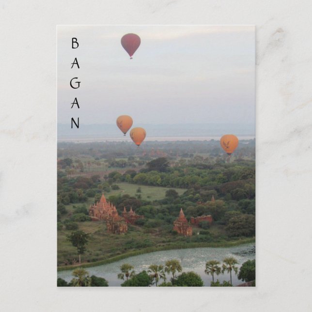 Cartão Postal vista de balão de bagan (Frente)