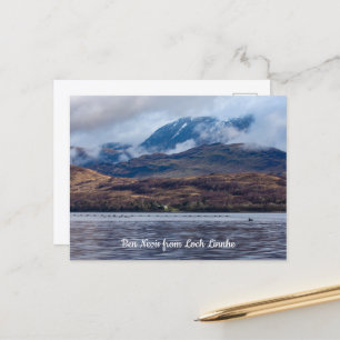 Cartão Postal Vista de Ben Nevis do Loch Linnhe, Escócia