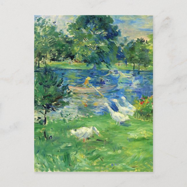 Cartão Postal Vista de Bois de Boulogne por Berthe Morisot (Frente)
