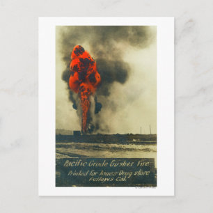 Cartão Postal Vista de Bombeiros Crudes do Pacífico, CA