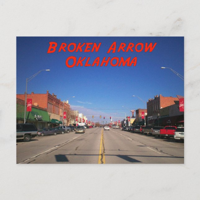 Cartão Postal Vista de Centro de Oklahoma de Seta Quebrada (Frente)