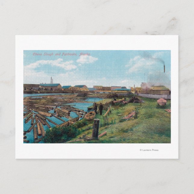 Cartão Postal Vista de Chena Slough da Cidade (Frente)