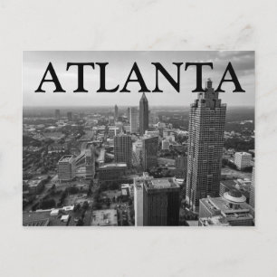 Cartão Postal Vista de Cidade à Noite   Atlanta, Geórgia