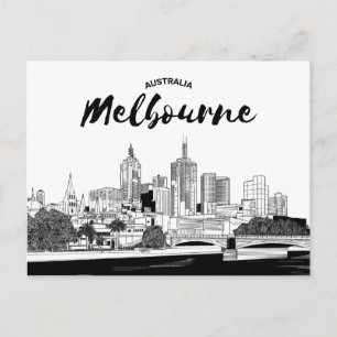Cartão Postal Vista de Cidade do Paisagem Melbourne, Austráli