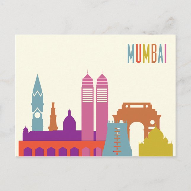 Cartão Postal Vista de Cidade do Paisagem | Mumbai, Índia (Frente)