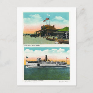 Cartão Postal Vista de Cliff Beach Bath House