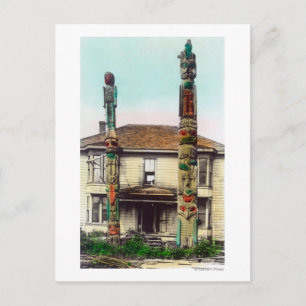 Cartão Postal Vista de Dois TotempolosWrangell, AK