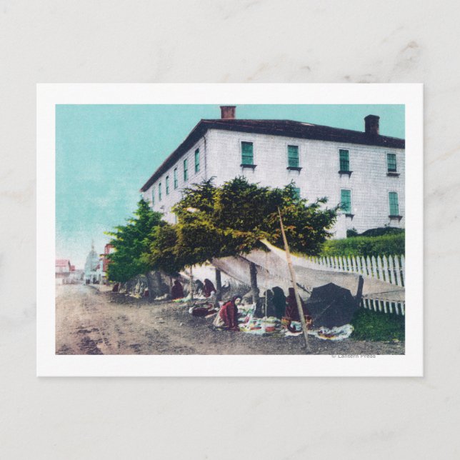 Cartão Postal Vista de Eskimo Curio VendersSitka, AK (Frente)