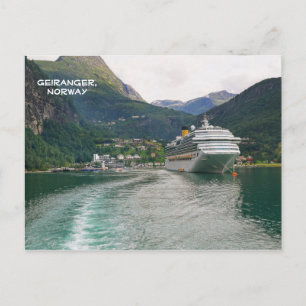 Cartão Postal Vista de Geiranger, Geirangerfjord, Noruega