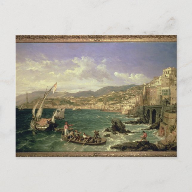 Cartão Postal Vista de Génova, 1854 (óleo na canvas) (Frente)