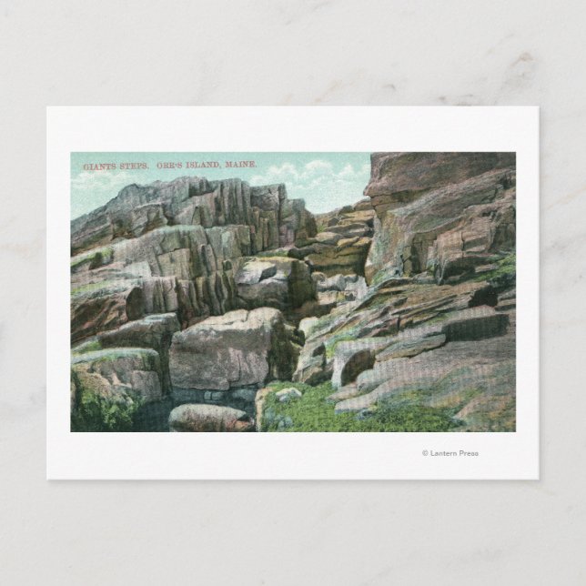 Cartão Postal Vista de gigantescas escadas ascendentes na face d (Frente)