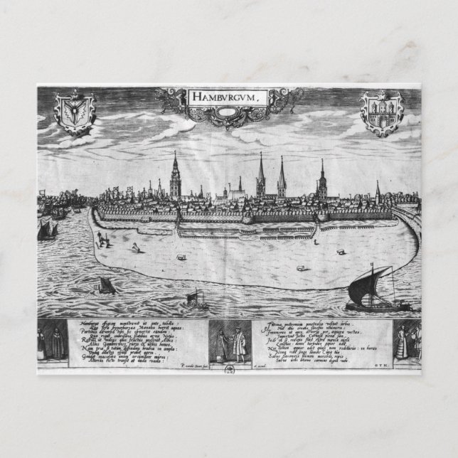 Cartão Postal Vista de Hamburgo (Frente)