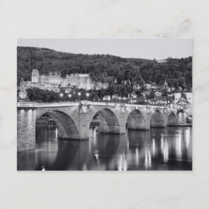 Cartão Postal Vista de Heidelberg ao anoitecer