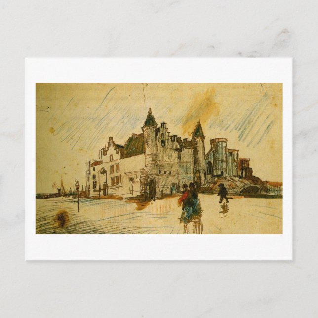 Cartão Postal Vista de Het Steen (F1351) Van Gogh Fine Art (Frente)