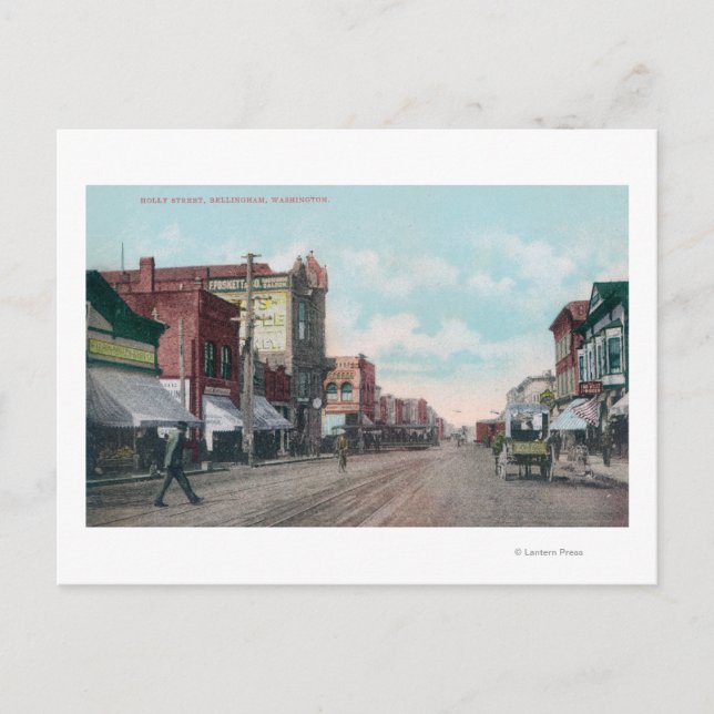 Cartão Postal Vista de Holly StreetBellingham, WA (Frente)