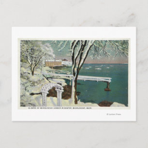 Cartão Postal Vista de inverno do porto de Marblehead
