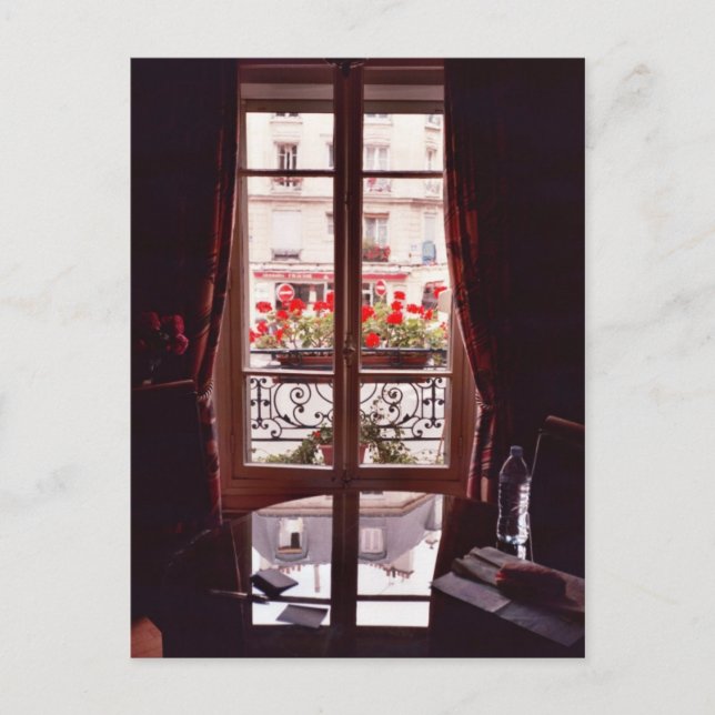Cartão Postal vista de janela Paris (Frente)