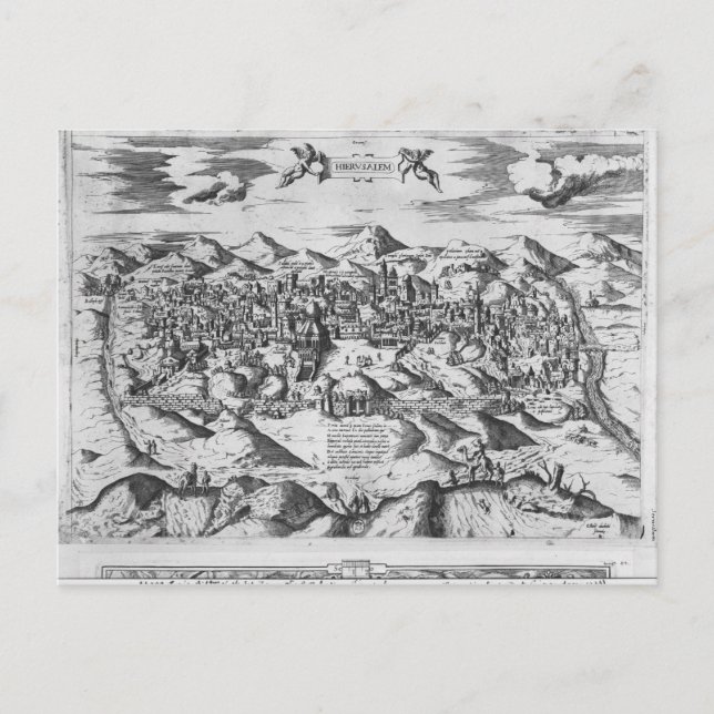 Cartão Postal Vista de Jerusalém, 1570? (Frente)
